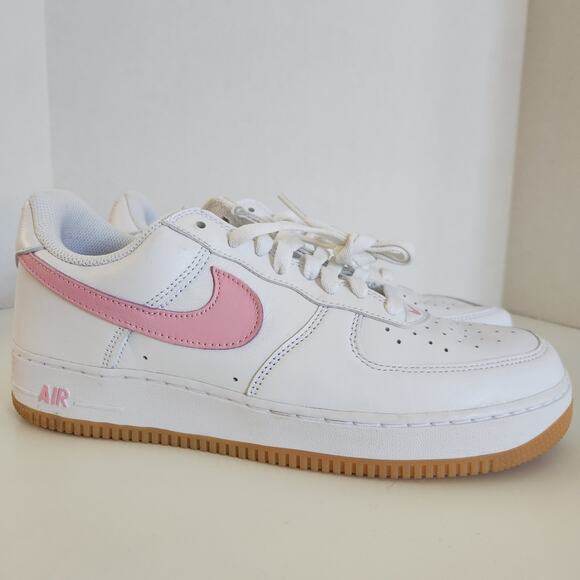 Nike Men\'s Air Force 1 Low Shoe, White/Pink-gum Yellow-metallic, 10.5 main image 4